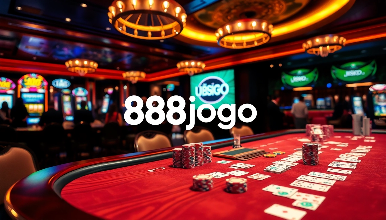 Experimenta la emoción de ganar en la vibrante escena del casino de 888jogo en este impresionante visual.