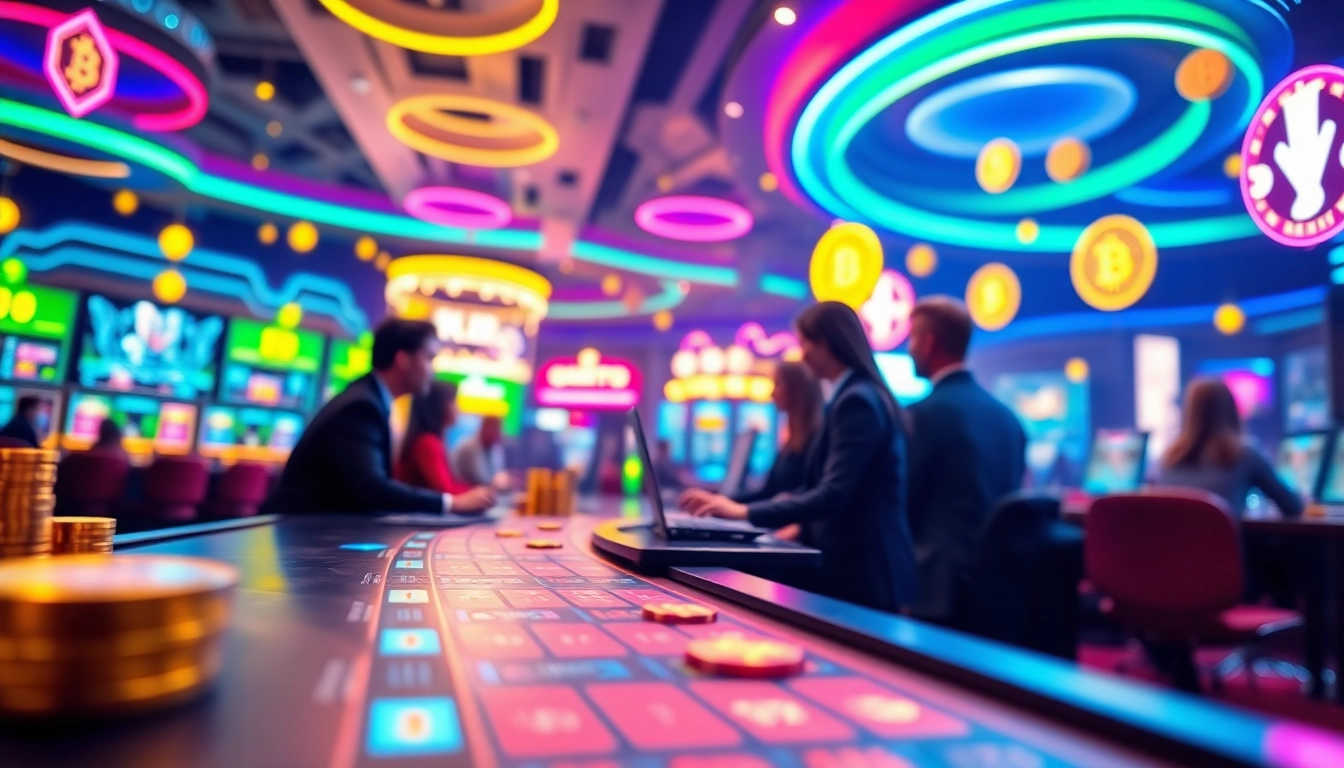 Jouez au casino crypto en ligne avec une interface moderne et des jetons virtuels brillants.