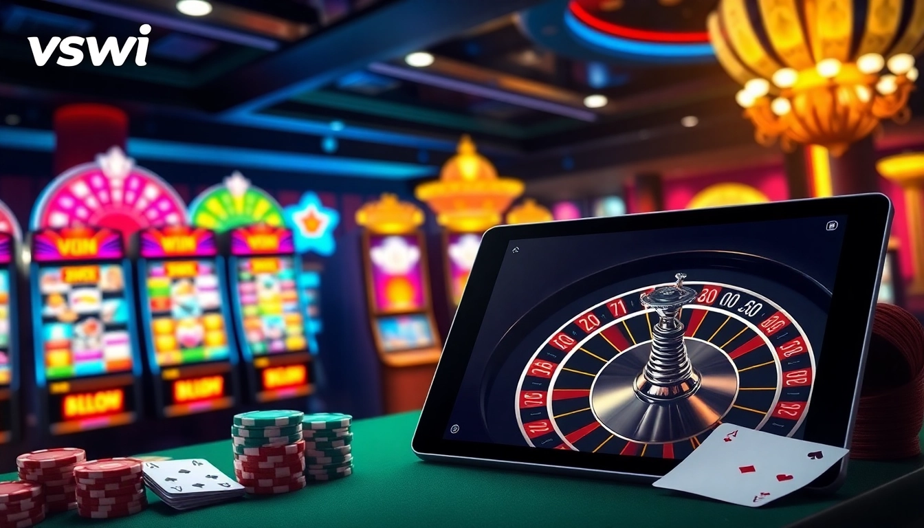 Experience excitement at vswin with vibrant slot machines and casino action.