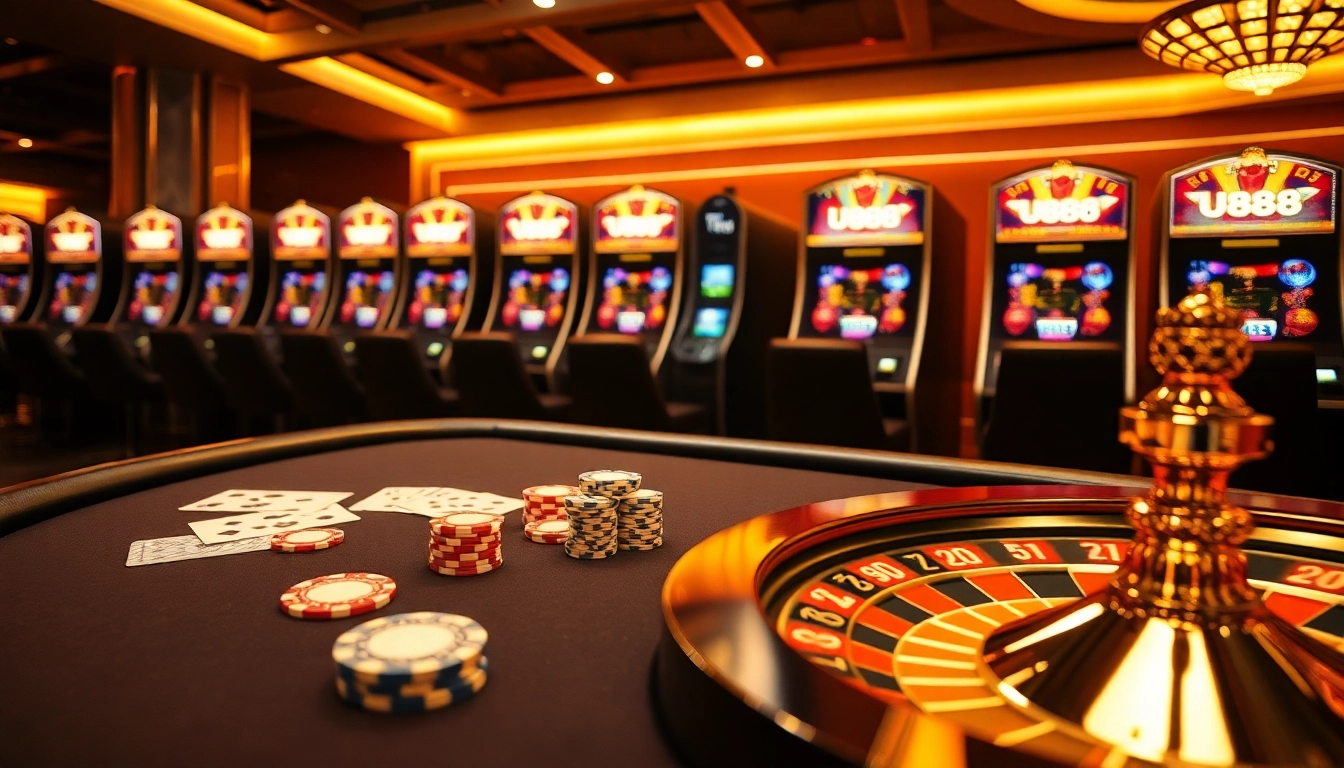 Experience the excitement of U 888 with vibrant casino tables, slot machines, and thrilling gameplay.
