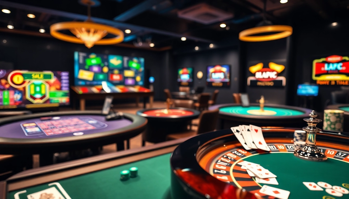 Scène de casino en ligne légal en France présentant des jeux de table populaires.