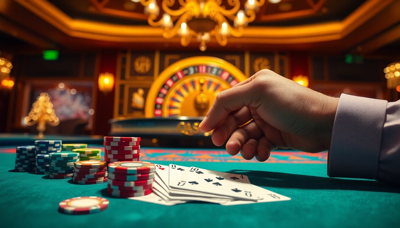 Engage in thrilling gaming at QQ88 COM casino tables, with vibrant poker chips and cards.
