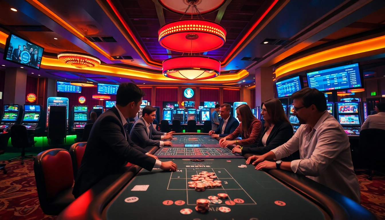 Vibrant casino en ligne france scene showcasing players at digital tables, engaging with excitement.